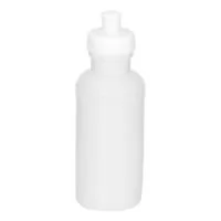 Squeeze 500ml de plástico resistente, possui detalhe em relevo na parte superior e tampa de bico(plástico) rosqueável.