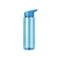 Squeeze em plástico AS, livre de BPA, com capacidade máxima de 850ml. Possui tampa rosqueável em polipropileno (PP) com bico flip em AS, anel de vedação em silicone, canudo plástico removível e alça fixa para transporte.