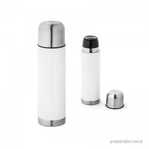 Squeeze térmico personalizado - Squeeze térmico em aço inox com parede dupla, para sublimação. Tampa com sistema de vácuo. Capacidade até 500ml. Mantém as bebidas quentes por 12h e frias por 24h.