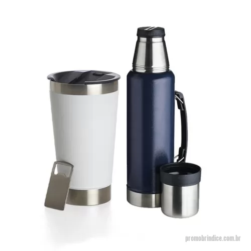 Squeeze térmico personalizado - Kit ótimo para Presentear no Dia do médico, ideal para deixar as bebidas frescas Para os profissionais. O kit contém: 01 Copo térmico 500ml 01 Garaffa térmica 1,4ml   *Consulte inclusão de tabela da Copa do Mundo