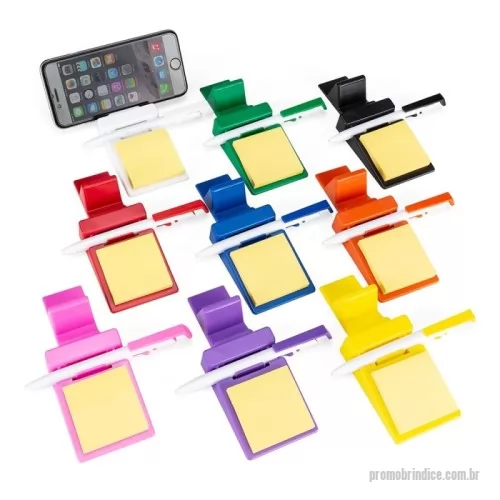 Suporte para celular personalizado - Suporte para Celular com Caneta e Bloco de Anotações Personalizado