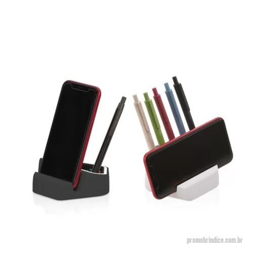 Suporte para celular personalizado - Suporte p/ telefone Celular, Porta lápis, Porta Clipes. ABS plastic + TPR 12,4 x 12,4 x 3,5cm