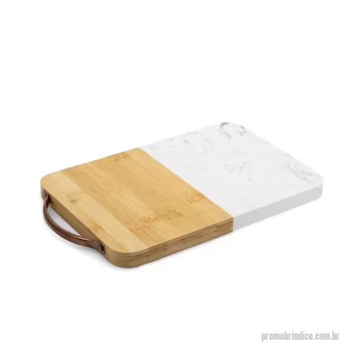 Tábua para carne de madeira personalizada - Tábua de Bambu com Mármore Personalizada