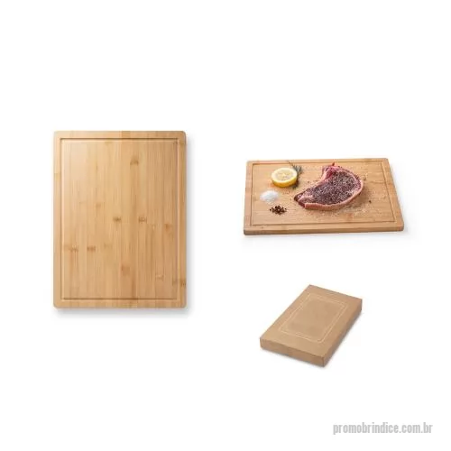 Tábua para frios queijos personalizada - Tábua de corte em bambu. Fornecido com caixa presente de papel kraft reciclado. Certificação EU Food Grade. A cor e o resultado da impressão nos materiais naturais pode variar entre produtos. 400 x 300 x 15 mm