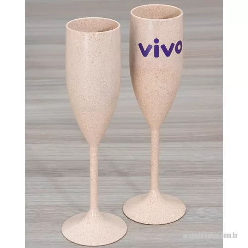 Taça de champanhe personalizada - Taça Ecológica Personalizada, Capacidade 160 ml, Material Fibra de Arroz