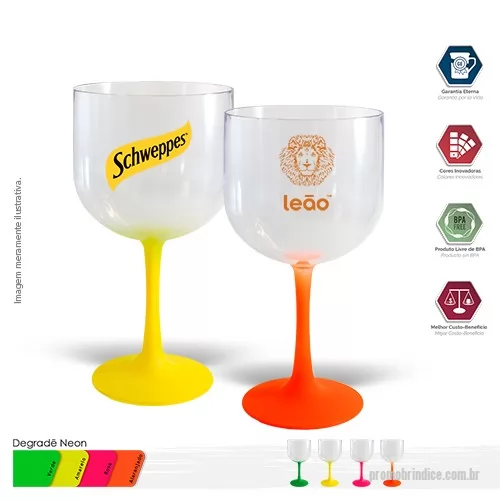 Taça de Gin personalizada - Taça GIN 600ml PS Degradê Fosca BICOLOR