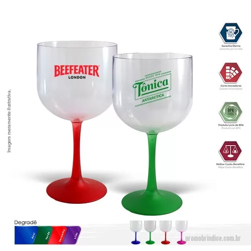 Taça de Gin personalizada - Taça GIN 600ml PS Degradê Translucida BICOLOR