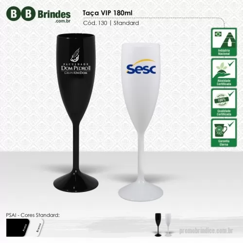 Taça personalizada - Taça VIP Champagne 180mL, alta resistência, reforçada, acabamento impecável, cores metalizadas e neon