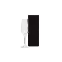 Taça de vidro para champagne. Capacidade: 186ml Dimensões do Produto Medida: 6,1x20 cm / Capacidade: 186 ml Embalagem Caixa Preta 225x75x75 mm AxLxP Peso 202 g com embalagem