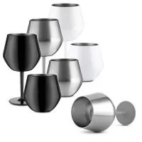 Taça térmica em inox com capacidade para até 350 ml e estrutura em parede dupla. Possui haste rosqueável com base antiderrapante, permitindo a utilização como um copo quando desmontada. Acompanha tampão de borracha para encaixe na base sem a haste en