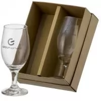 Taça Personalizada Cerveja 330ml 2 peças com Caixa Papelão Kraft