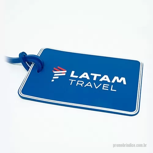 Tag personalizado - Tag Emborrachado, para mala ou mochila, ideal para viagem. Gravação em alto relevo, ou cromia, com a logo do cliente, podendo ser desenvolvido formato específico.