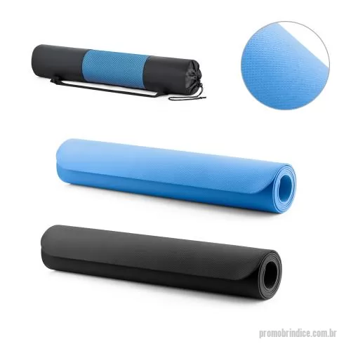 Tapete personalizado - Tapete de exercício para yoga ou pilates em EVA com espessura até 4 mm. Inclui bolsa em poliéster com rede para não conservar odores e alça ajustável em tecido para transporte. Fechado:  115 x 635 mm | Aberto: 1830 x 610 x 4 mm