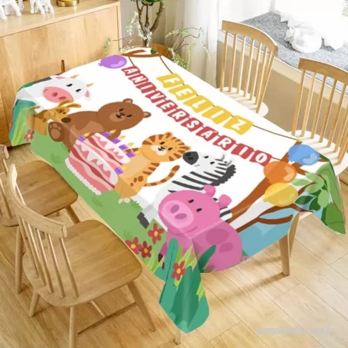 Toalha de mesa personalizada - TM1- Toalha de mesa confeccionada em Oxford, com várias dimensões, personalizada com sublimação.
