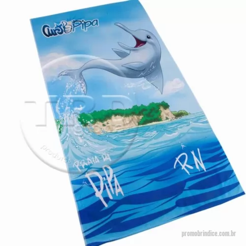 Toalha de praia personalizada - Toalha de praia personalizada com impressão digital em toda a sua área.