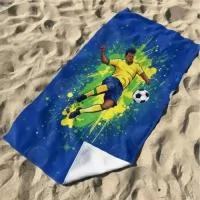 Toalha de praia personalizada 280g/m² - 0,70x140 cm - 30 % poliéster e 70 % algodão. Sublimada em um dos lados.