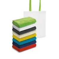	Toalha de praia. Microfibra: 250 g/m². Fornecida com sacola em non-woven (80 g/m²).      1500 x 750 mm | Sacolala: 330 x 415 x 100 mm