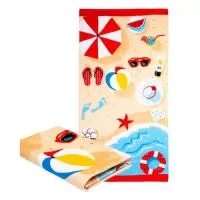 Toalha de Praia Sublimada, Medidas 1,40 X 0,70, Material 40% poliéster/60% algodão, Gramatura 290g