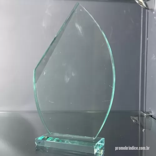 Troféu de cristal ou vidro personalizado - troféu em vidro incolor 15mm modelado