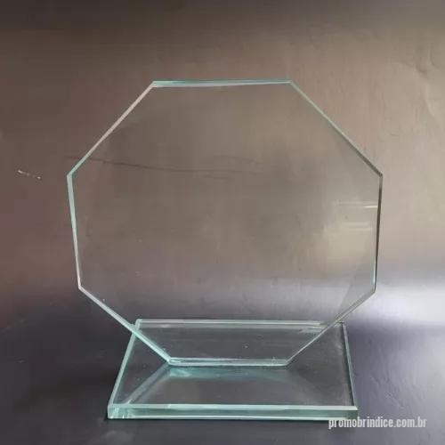 Troféu de cristal ou vidro personalizado - Placa de vidro para homenagem