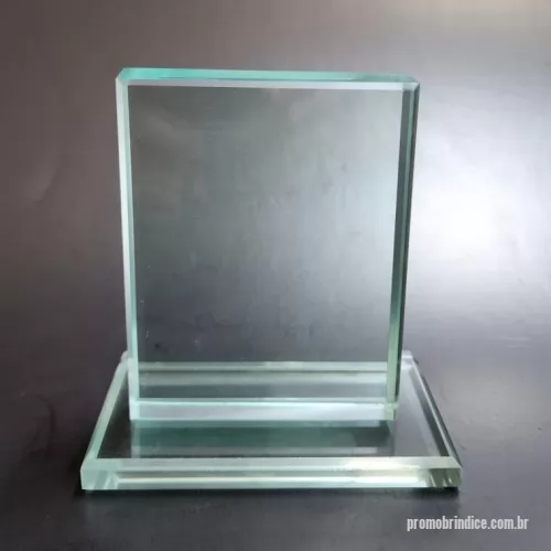 Troféu de cristal ou vidro personalizado - Troféu de vidro com base de vidro, fazemos sob medida