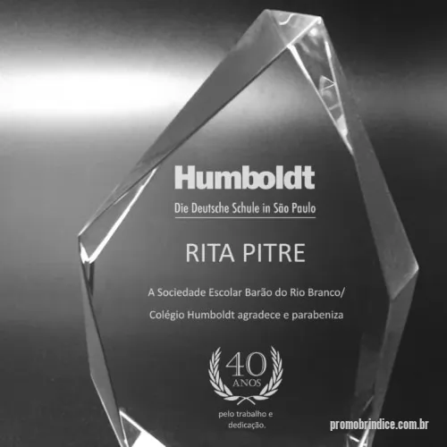 Troféu de cristal ou vidro personalizado - Troféu de cristal personalizado