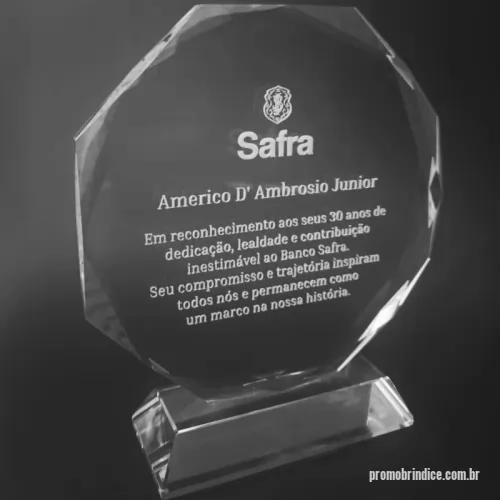 Troféu de cristal ou vidro personalizado - Troféu de cristal personalizado