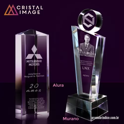 Troféu personalizado - Troféus em Cristal diversos tamanhos e modelos com gravação laser personalizada no interior da peça.