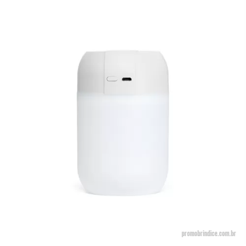 Umidificador de ar personalizado - Umidificador de ar com LED, possui reservatório de água com capacidade de 350ml, dois níveis de névoa, contínua e com oscilação. Acompanha filtro de algodão e cabo USB V8.