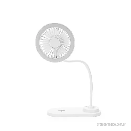 Ventilador personalizado - Mini Ventilador Luminária LED com Carregador por Indução Wireless Personalizado