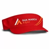 Viseira Personalizada! Material microfibra, aba em polipropileno flexivel lisa, acabamento interno em poliester e fecho em pinos! Tamanho adulto!