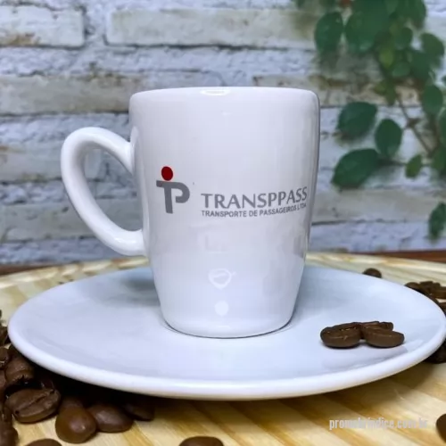 Xícara de café personalizada - Xicara de Porcelana branca, para café, modelo Espresso longo, 75 ml.