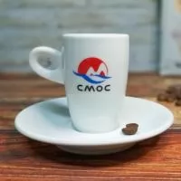 Xicara de Porcelana branca, para café, modelo Sofia alta, 70 ml.