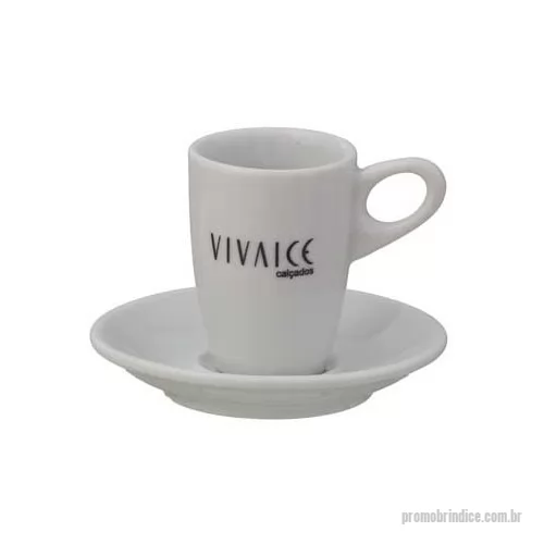 Xícara de Porcelana personalizada - Xicara Personalizada de Café com Pires Genova 75ml