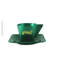 Conjunto Xícara Café com Pires 50ml fabricada em Plástico Premium (PP), atóxico, pode levar ao micro-ondas e lava louças. Design exclusivo do Grupo BB. 