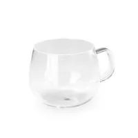 Descrição: Xícara de vidro transparente com capacidade de 350ml.  Altura :  7,4 cm  Largura :  12 cm  Circunferência :  29,1 cm